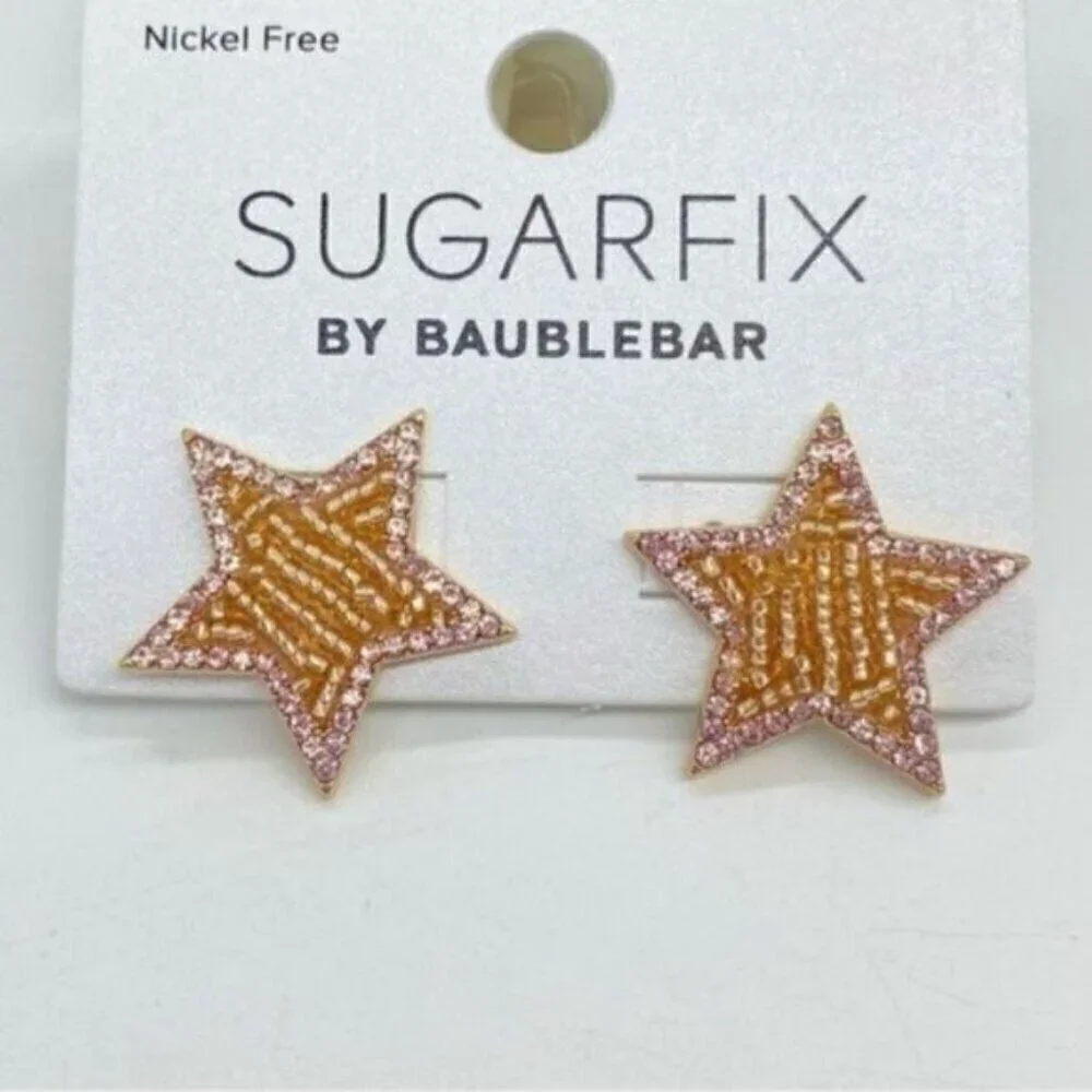 Sugarfix by BaubleBar Earrings Starry Night Beaded Star New